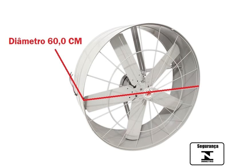 EXAUSTOR DE 60CM VENTI-DELTA COMERCIAL CINZA 220V06,0UF VAZÃO 09000M3/H 1580RPM 1/3CV 76DB 25MMCA - C/CHAVE DE REVERSÃO - foto 1 de 3