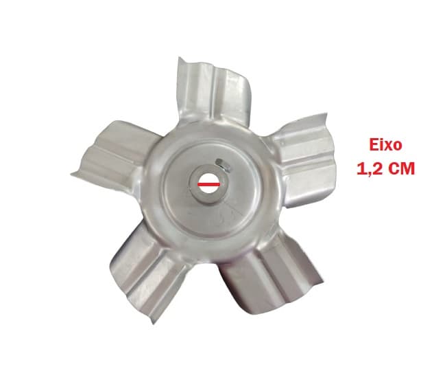 HELICE P/EXAUSTOR DE 20CM VENT AIR/VENTAIR LINHA PESADA CHURRASQUEIRA - CZA 5PAS F12,0MM ZINCADA C/PARAF LATERAL - foto 1 de 2