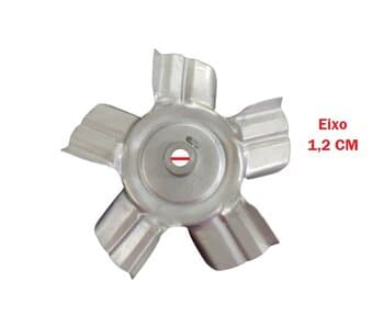 HELICE P/EXAUSTOR DE 20CM VENT AIR/VENTAIR LINHA PESADA CHURRASQUEIRA - CZA 5PAS F12,0MM ZINCADA C/PARAF LATERAL