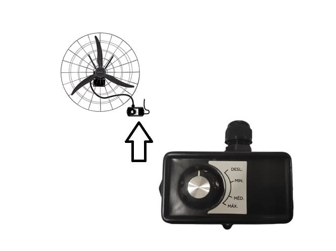 CHAVE P/VENTILADOR VENTISOL FIXO 100CM 1-METRO 220V - DIMER ROT.3VEL SAIDA 4FIOS 220V-370W - foto 1 de 4