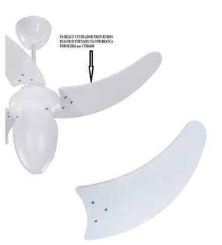PÁ HÉLICE P/VENTILADOR DE TETO TRON - PLÁSTICA BRANCA FACÃO *VENDIDA P/UNIDADE - AURA BÚZIOS MAX/MAX SL MAX LED CLEAN CHANCELER - ORIGINAL BRANCA