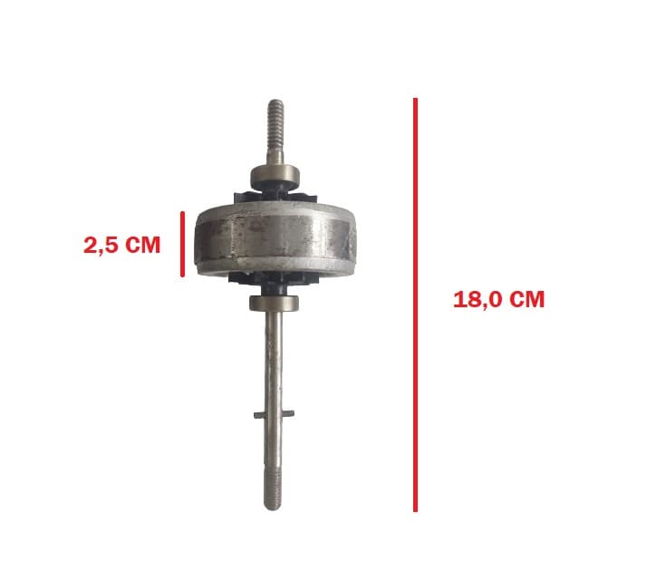 ROTOR DO MOTOR VENTILADOR VENTISOL 50/60CM BIV MX 200W - EIXO MAÇIÇO C/ROSCA NAS PONTAS - P/HEL-08,0MM C/ROL-0608ZZ - CONTATO-15MM MAGNÉTICO-70MM DIÂM - foto 1 de 6