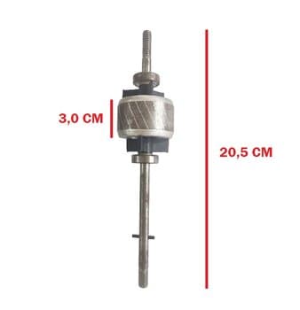 ROTOR DO MOTOR VENTILADOR VENTISOL 50CM BIV MX - EIXO MAÇIÇO C/ROSCA NAS PONTAS - P/HEL-08,0MM C/ROL-0608ZZ - CONTATO/MAGNÉTICO-30MM DIÂMETRO-40MM / C