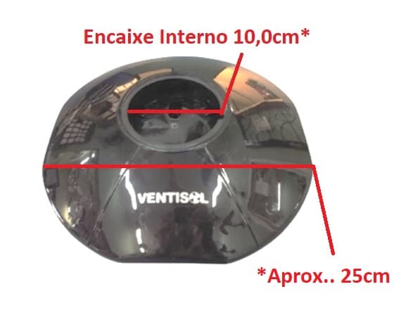 SUPORTE BASE DA COLUNA DO VENTILADOR DE MESA VENTISOL 30/40CM COR PRETA - BASE MESA TURBO 50CM COR PRETA C/IMPRESSãO - foto 1 de 3