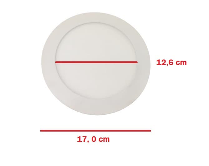 LUMINÁRIA PLAFON PAINEL LED EMBUTIR RD17,0CM P/VENTILADOR DE TETO SPIRIT VT203 VT303 - 12W3000KBIV AMARELA B/BRANCA - PRATIK 720 LUMENS - foto 1 de 3