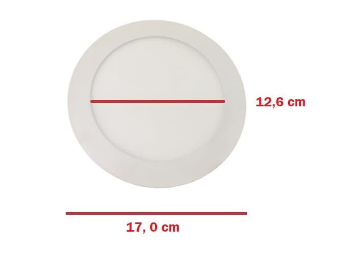 LUMINÁRIA PLAFON PAINEL LED EMBUTIR RD17,0CM P/VENTILADOR DE TETO SPIRIT VT203 VT303 - 12W6500KBIV BRANCA B/BRANCA - PRATIK 720 LUMENS - foto 1 de 3