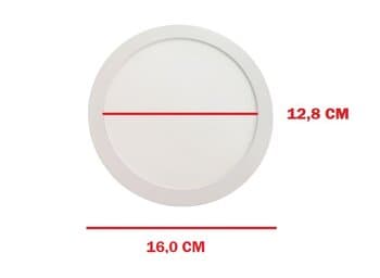 LUMINÁRIA PLAFON PAINEL LED SOBREPOR RD16,0CM - 12W6500KBIV BRANCA B/BRANCA C160XL160XA28MM - ALTA POTÊNCIA