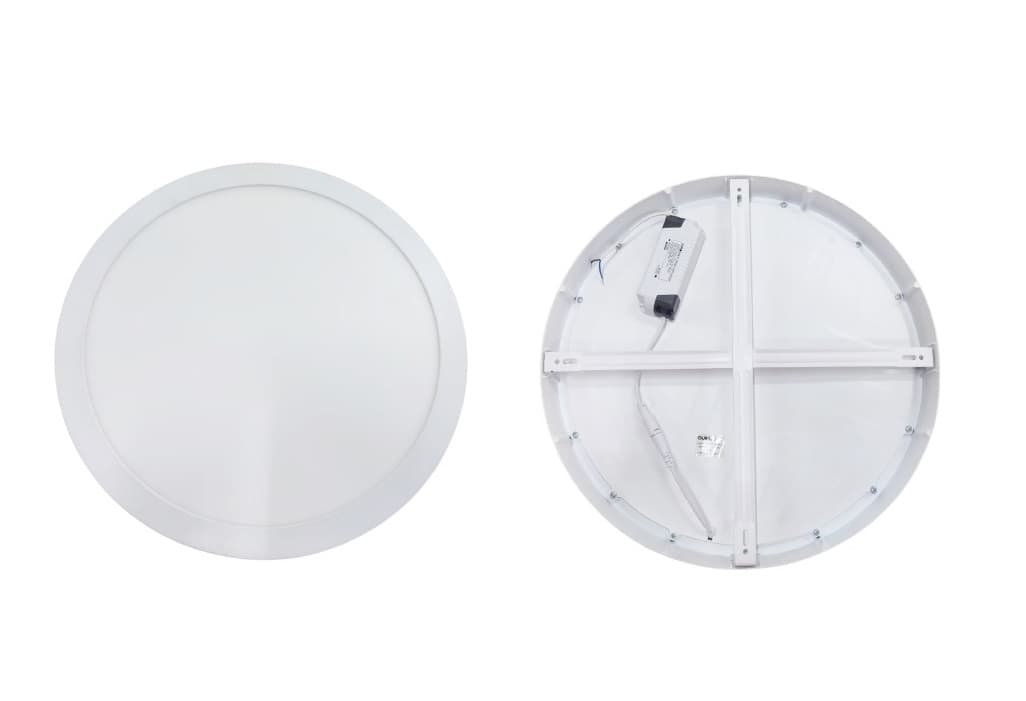 LUMINÁRIA PLAFON PAINEL LED SOBREPOR RD40,0CM RESIDENCIAL - 36W6400KBIV BRANCA B/BRANCA 400X400LX40A - foto 1 de 3