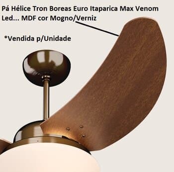 PÁ HÉLICE P/VENTILADOR DE TETO TRON LINHA MÁXIMO BOREAS EURO ITAPARICA MAX SOLANO VENOM - MDF FACÃO COR MOGNO/VERNIZ C/RECORTE - *VENDIDA P/UNIDADE*