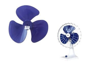 HELICE P/VENTILADOR FAET/MONDIAL 30CM 3PAS CANO CURTO AZUL - E-08,0MM PONTA MEIA LUA