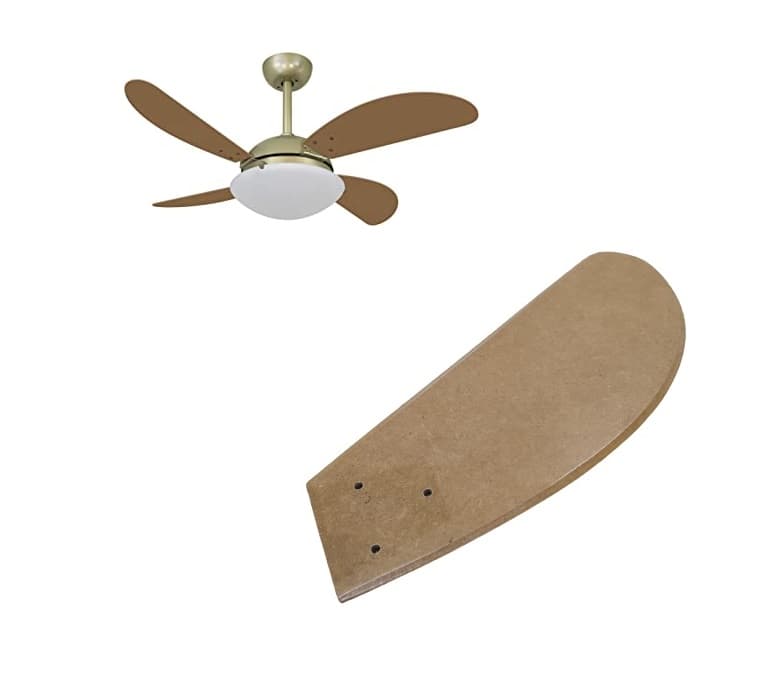 PÁ HÉLICE P/VENTILADOR DE TETO VOLARE - MODELO TUBA FLY MDF COR PALHA NATURAL - C/3-FUROS P/GARRA VOLARE - *VENDIDA P/UNIDADE