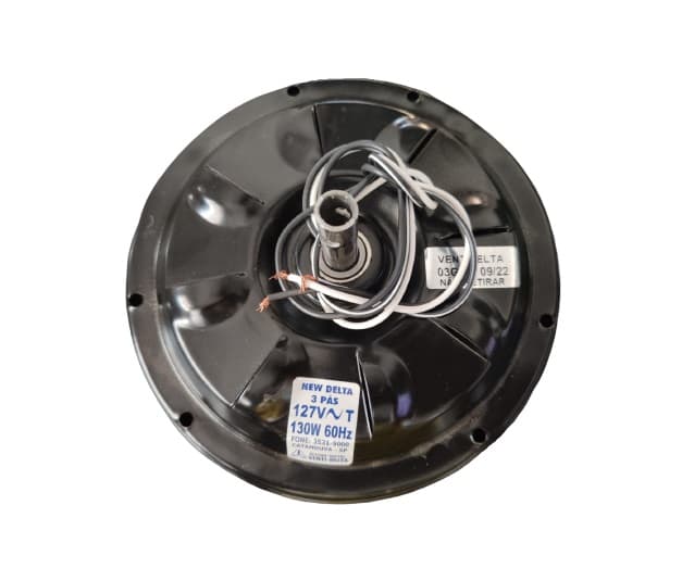 MOTOR P/VENTILADOR DE TETO VENTI-DELTA NEW LIGHT 110V COR PRETA P/3PÁS MODELO C/ROSCA P/LUMINÁRIA - USAR C/CAPACITOR 7,5UF (2 OU 3 FIOS) - foto 1 de 3