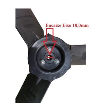 HELICE P/CLIMATIZADOR AG EBONE FOGI FOGII FOGIII/FOG1 FOG2 FOG3 3PÁS F10,0MM G/AH Anti Horario - FIBRA C/CENTRO METAL D40CM FIBRAMETAL-H/400/3/PAG/FOG