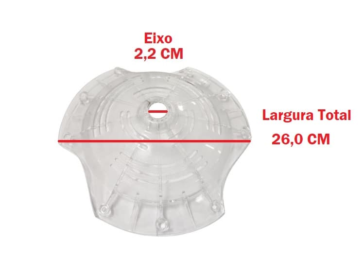 CARCAÇA DO MOTOR VENTILADOR SPIRIT VT300 3PÁS PLÁSTICA COR CRISTAL SUPERIOR P/VT301 VT302 - *VENDIDA P/UNIDADE - foto 1 de 3