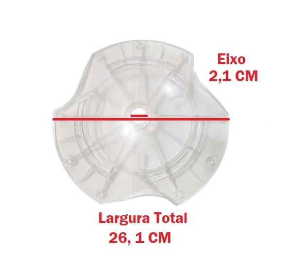 CARCAÇA DO MOTOR VENTILADOR SPIRIT VT300 3PÁS PLÁSTICA COR CRISTAL INFERIOR P/VT301 VT302 - *VENDIDA P/UNIDADE - foto 1 de 3