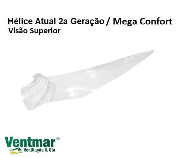 PÁ HÉLICE P/VENTILADOR DE TETO ALISEU TERRAL2 ATUAL - PLÁSTICA CRISTAL - ALISEU MEGA CONFORT - *VENDIDA P/UNIDADE - foto 1 de 3
