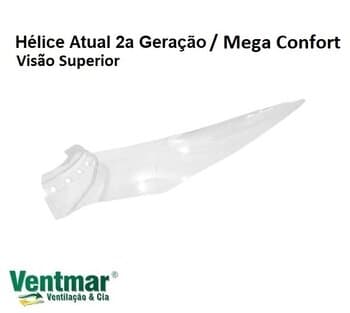 PÁ HÉLICE P/VENTILADOR DE TETO ALISEU TERRAL2 ATUAL - PLÁSTICA CRISTAL - ALISEU MEGA CONFORT - *VENDIDA P/UNIDADE