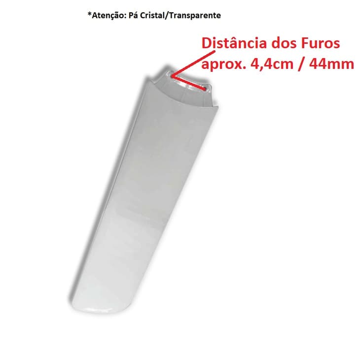 PÁ HÉLICE P/VENTILADOR DE TETO ALISEU ALISCLEAN - PLÁSTICA COR CRISTAL/TRANSPARENTE C/GARRA INJETADA - *VENDIDA P/UNIDADE - foto 1 de 4