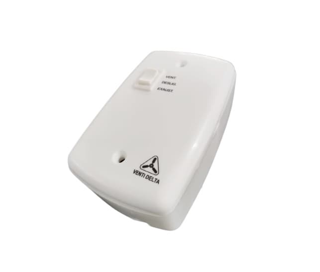 CHAVE PARA EXAUSTOR VENTI-DELTA 40CM 110V C/CAP.04,0UF 400VAC - ESPELHO C/1-TECLA LIGA DESLIGA C/REVERSÃO C/CAIXA DE SOBREPOR 4X2 BRANCA - foto 1 de 5