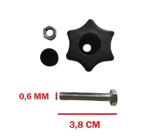 PARAFUSO P/FIXAR VENTILADOR DE PAREDE - KIT BORBOLETA C/PORCA E CAPA PLASTICA REDONDA ESTRIADA - COR PRETA - SOLASTER GOAR - foto 1 de 4