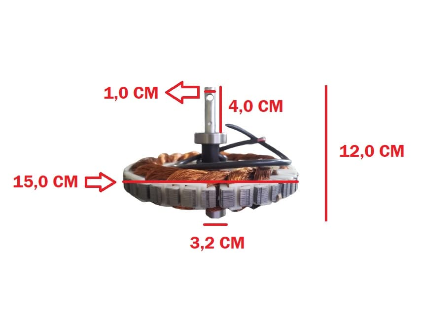 ESTATOR BOBINADO MOTOR VENTILADOR TETO LOREN SID 220V04,0UF MOTOR M1 ANEL MAIOR C/2-ROLAMENTOS 6201ZZ - EIXO VAZADO COM ROSCA P/LUMINáRIA - foto 1 de 5