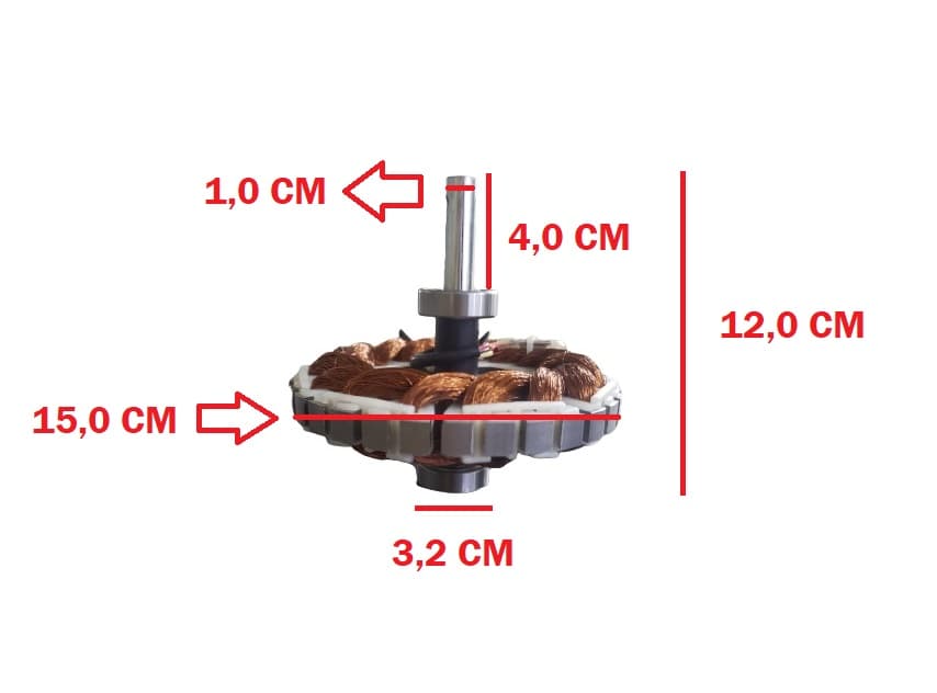ESTATOR BOBINADO MOTOR VENTILADOR TETO LOREN SID 220V04,0UF MOTOR M2 ANEL MENOR C/2-ROLAMENTOS 6201ZZ - EIXO VAZADO COM ROSCA P/LUMINÁRIA - foto 1 de 6