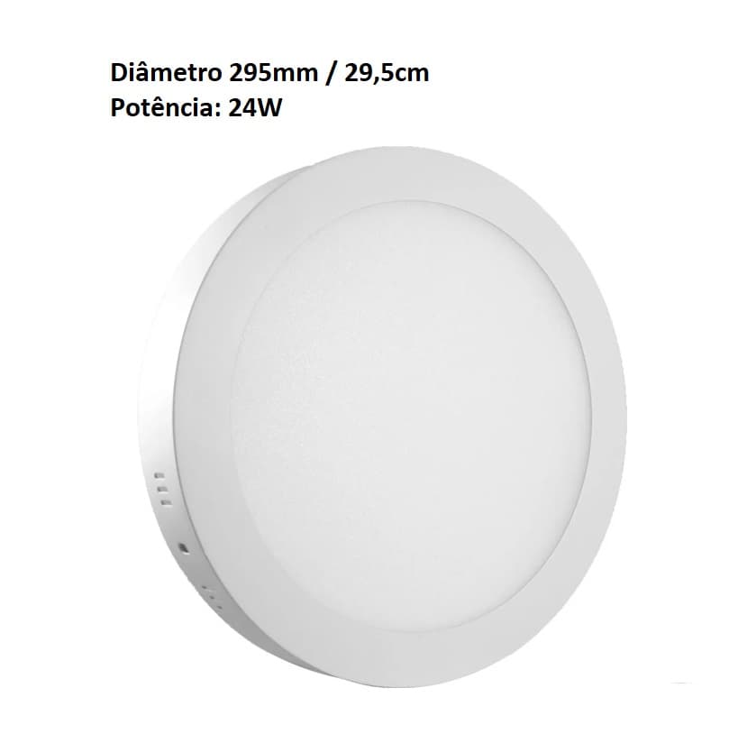 LUMINÁRIA PLAFON PAINEL LED SOBREPOR RD29,5CM P/VENTILADOR TRON LYKAN EVOLED - 24W6000K BRANCA B/BRANCA - LINHA SLIM - foto 1 de 2