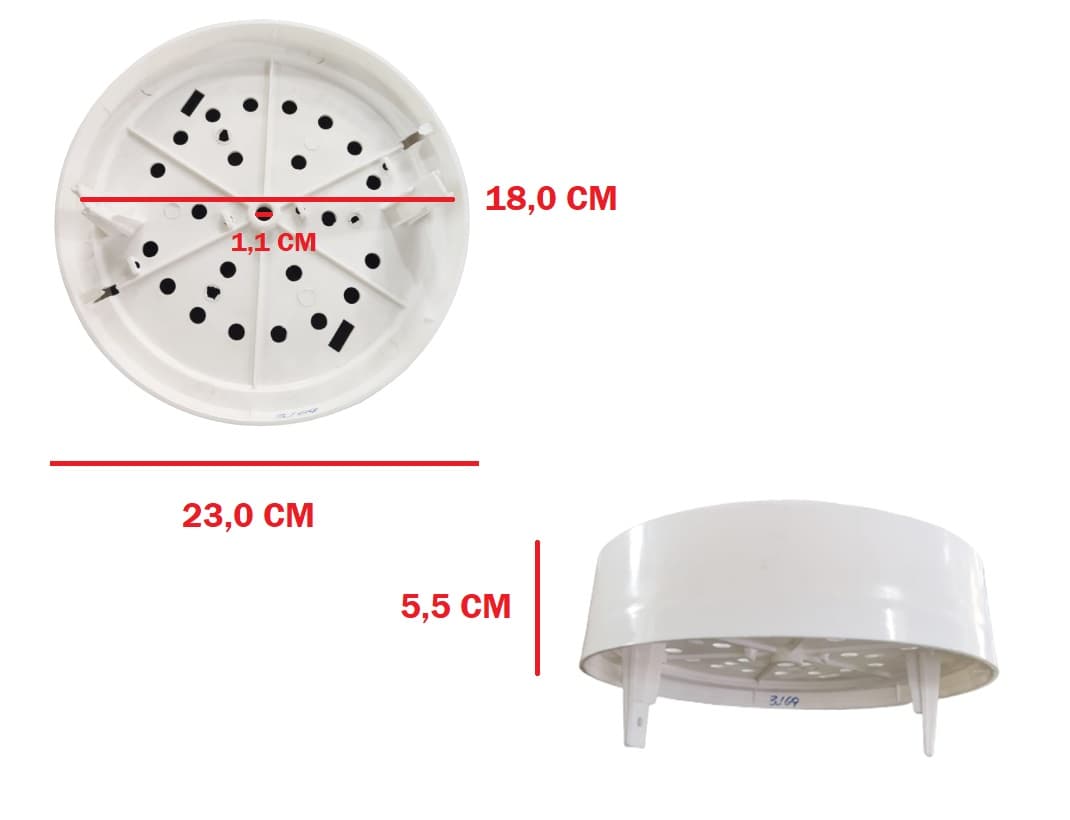 PLAFONIER P/GLOBO COSMOS SOLAR VENTILADOR DE TETO ARGE BRANCO - ENCAIXE 220MM - SEM SOQUETES - foto 1 de 3