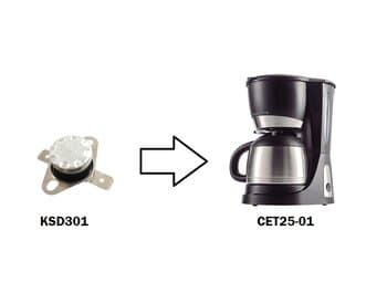 TERMO FUSIVEL CAFETEIRA AGRATTO 127V CET25-01 - KSD301 10A-250V 125C - SENSOR TÉRMICO
