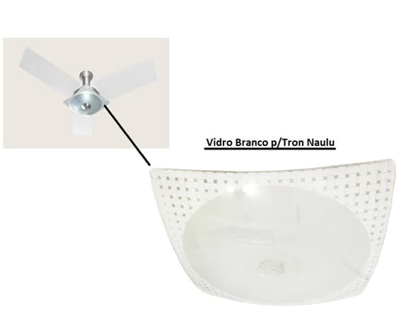 GLOBO CUPULA VIDRO DA LUMINARIA VENTILADOR DE TETO TRON NAULU QUADRADO COM BORDA QUADRICULADA CRISTAL - VIDRO 300X300MM BORDAXBORDA - foto 1 de 3