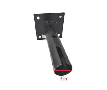 SUPORTE DE PAREDE P/VENTILADORES - METAL NA COR PRETA - MEDIDA EXTERNA DA PONTA 3,40CM / ENCAIXE INTERNO 3,20CM - *SALDÃO-USADO