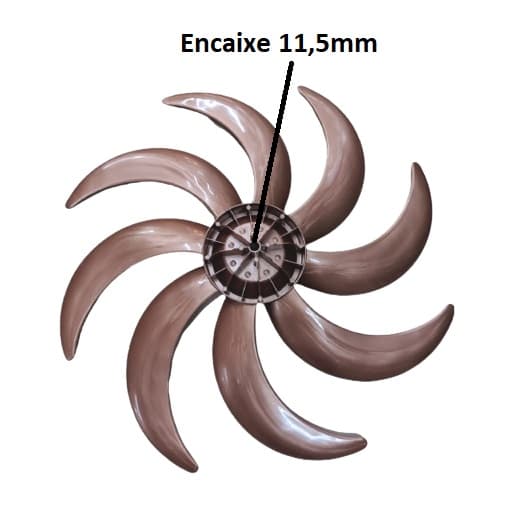 HÉLICE DE 60CM P/VENTILADOR DÔMINA 8PÁS E-11,5MM COR BRONZE - OCTOPUS 60CM - PONTA REDONDA C/TRAVA TRASEIRA - foto 1 de 2