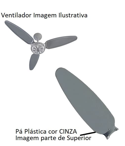 PÁ HÉLICE P/VENTILADOR DE TETO VENTISOL WIND LIGHT PÉTALOS - PLÁSTICA CINZA - *VENDIDA P/UNIDADE =01-PÁ - foto 1 de 2