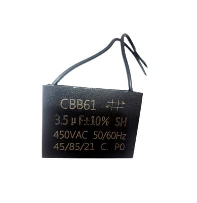 CAPACITOR 003,5UF 2FIOS QD 450VAC - CBB61 - P/VENTILADOR DELTA VENTURA / VENTISOL - foto 1 de 1