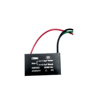 CAPACITOR 004,0UF 3FIOS 1,5+2,5MF QD 450VAC - P/VENTILADOR VENTISOL 3VEL, CLIMATIZADOR CLI-02-220V, CLM10/CLM20-110V, ALISEU- INSPIRE NANO-110V - foto 1 de 1