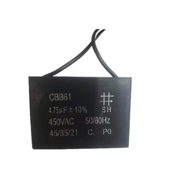 CAPACITOR 004,75UF 2FIOS QD 450VAC - CBB61 - P/VENTILADOR DE TETO - foto 1 de 1