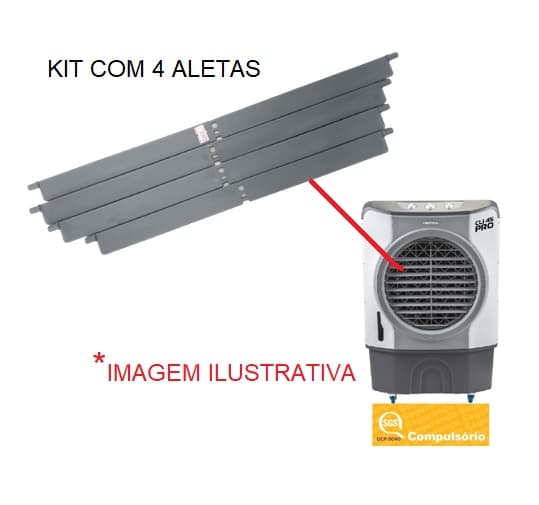 ALETAS HORIZONTAIS DA SAÍDA DE AR CLIMATIZADOR VENTISOL CLI45LT CLI70LT CLI100LT PRO PRO2 - KIT C/04-UN *SERVE P/SUPERIOR ou INFERIOR - foto 1 de 2