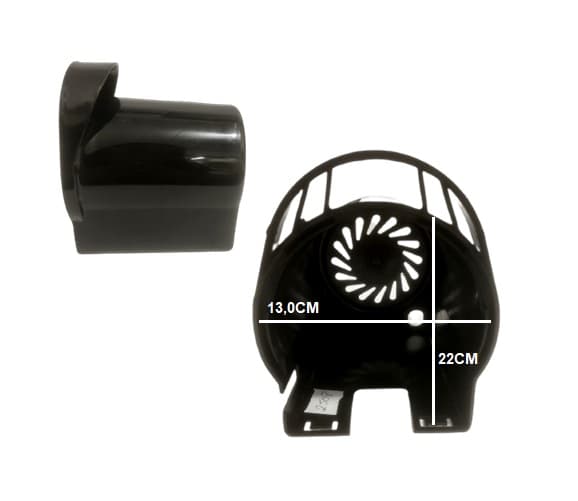 CAPACETE DO MOTOR VENTILADOR LOREN SID TUFãO TURBO SPRINT PRETA 30/40CM COM ALçA ANTERIOR - foto 1 de 1