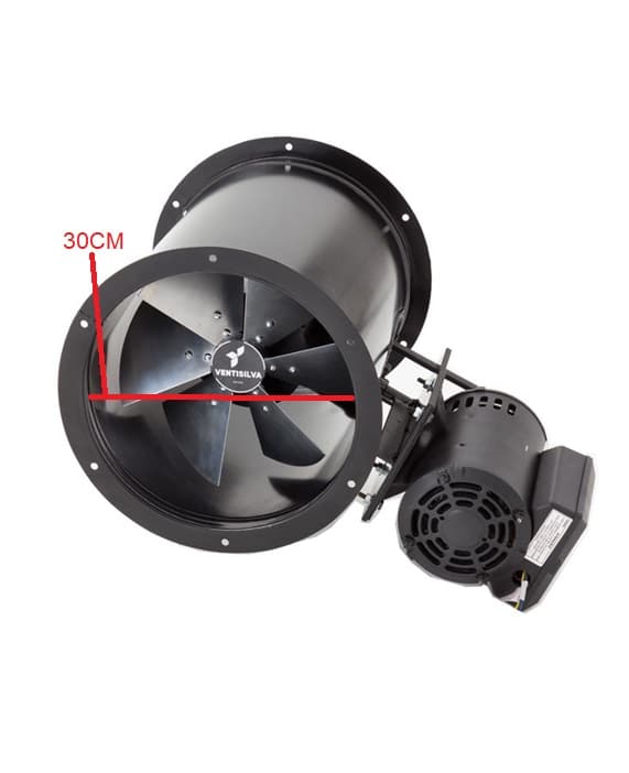 EXAUSTOR DE 30CM PARA CHURRASQUEIRA VAZãO 02700M3/H VENTISILVA E30MTR BIV B.ROTAçãO 1720RPM - AXIAL C/TRANSMISSãO POR CORREIA - MONOFáSICO - foto 1 de 2