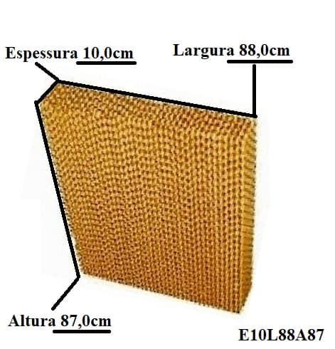 COLMEIA P/CLIMATIZADOR - ESP.10,0X L88,0 X A/C087,0CM TRASEIRA MEGA BRISA MB70 MC70/ MWM M30/ ECOBRISA - PAINEL EVAPORATIVO 08788-10 - foto 1 de 3
