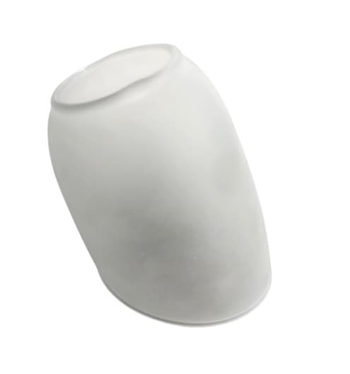 GLOBO TULIPA DE VIDRO VERONA PATA DIAGONAL FOSCA - P/LUMINÁRIA VENTILADOR DE TETO - ENC.INTERNO 04,00CM / EXTERNO 05,10CM * VENDIDA P/UNIDADE