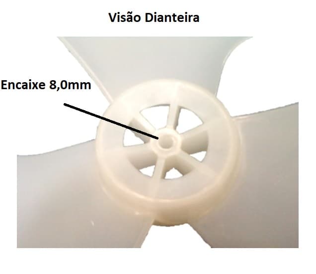 HELICE DE 40CM P/VENTILADOR VENTI-DELTA NEW LIGHT 3PAS PLASTICA - ENCAIXE DE 08,0MM C/TRAVA TRASEIRA - FIXADA C/PORCA NO EIXO - foto 1 de 3