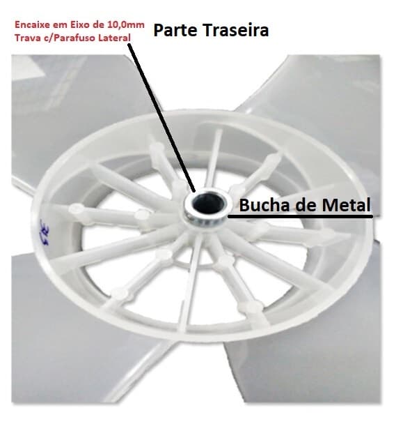 HELICE DE 50CM P/VENTILADOR ARGE MAX BIV / VENTI-DELTA PREMIUM GOLD 4PAS TRANSPARENTE C/BUCHA METAL TRAVA C/PARAFUSO LATERAL E10,0MM - MODELO ANTIGO - foto 1 de 3