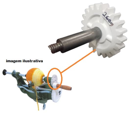 Engrenagem Simples com Eixo do Descascador de Laranjas Manual Guzzo - Engrenagem Menor