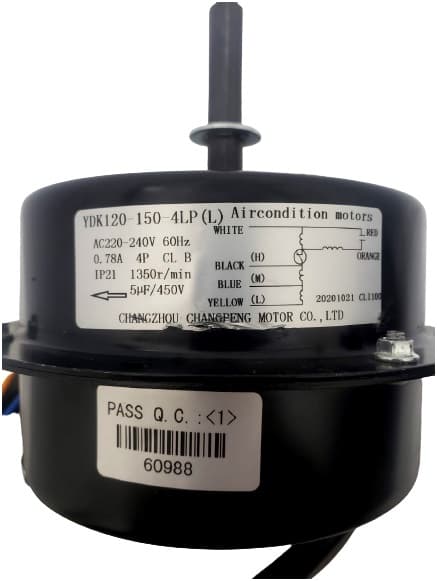 MOTOR P/CLIMATIZADOR VENTISOL 220V YDK120-150-4LP (L) AC220-240V 150W CLI100LT PRO LADO/HÉL G.A/HORARIO E12,0MM PML C/R ESQ.08,0MM - ULTRAAR ULTRA100 - foto 1 de 3