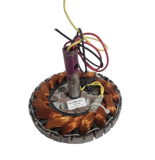 ESTATOR BOBINADO MOTOR VENTILADOR TETO CICLONE 220V 03,0UF - EIXO 12,0MM SEM ROSCA P/LUMINáRIA - foto 1 de 1