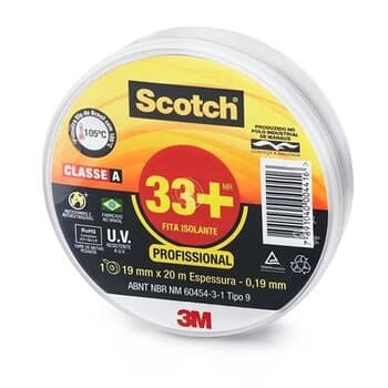 FITA ISOLANTE 3M SCOTCH 33+ 19MMX20M ESPESSURA 0,19MM