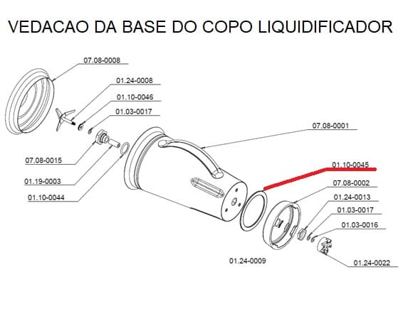 ANEL DE VEDACAO DA BASE DO LIQUIDIFICADOR TRON - REF.01.10-0045 - foto 1 de 2