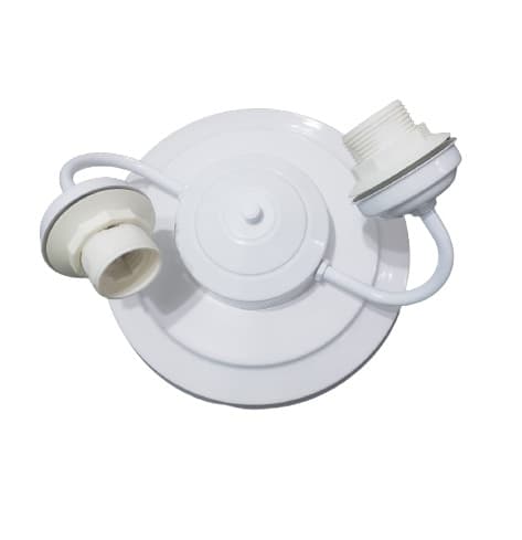 LUMINÁRIA PLAFON P/VENTILADOR DE TETO - MODELO ATHENAS II C/2-SOQUETES P/LÂMPADAS - SUPORTE EM METAL COR BRANCA - SEM TULIPAS - foto 1 de 1
