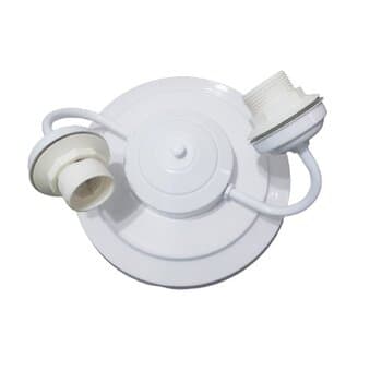 LUMINÁRIA PLAFON P/VENTILADOR DE TETO - MODELO ATHENAS II C/2-SOQUETES P/LÂMPADAS - SUPORTE EM METAL COR BRANCA - SEM TULIPAS